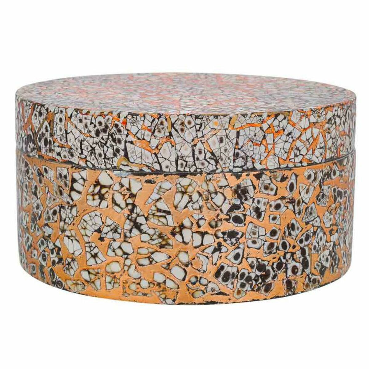 Dekorationslåda Alexandra House Living Gyllene Keramik Trä MDF 20 x 10 x 20 cm - 4