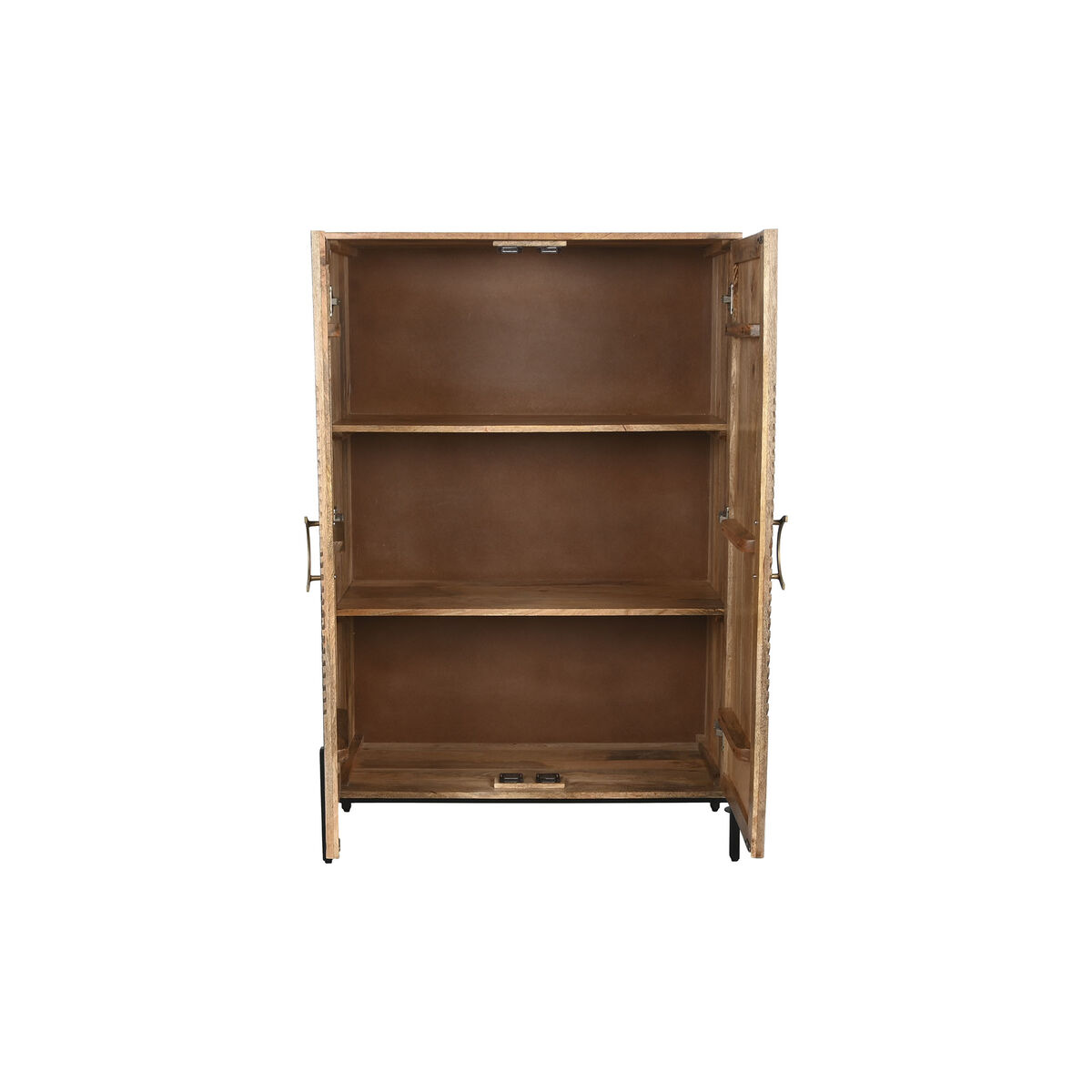 Skåp Home ESPRIT Svart Gyllene Naturell Trä 85 x 38 x 134 cm - 4