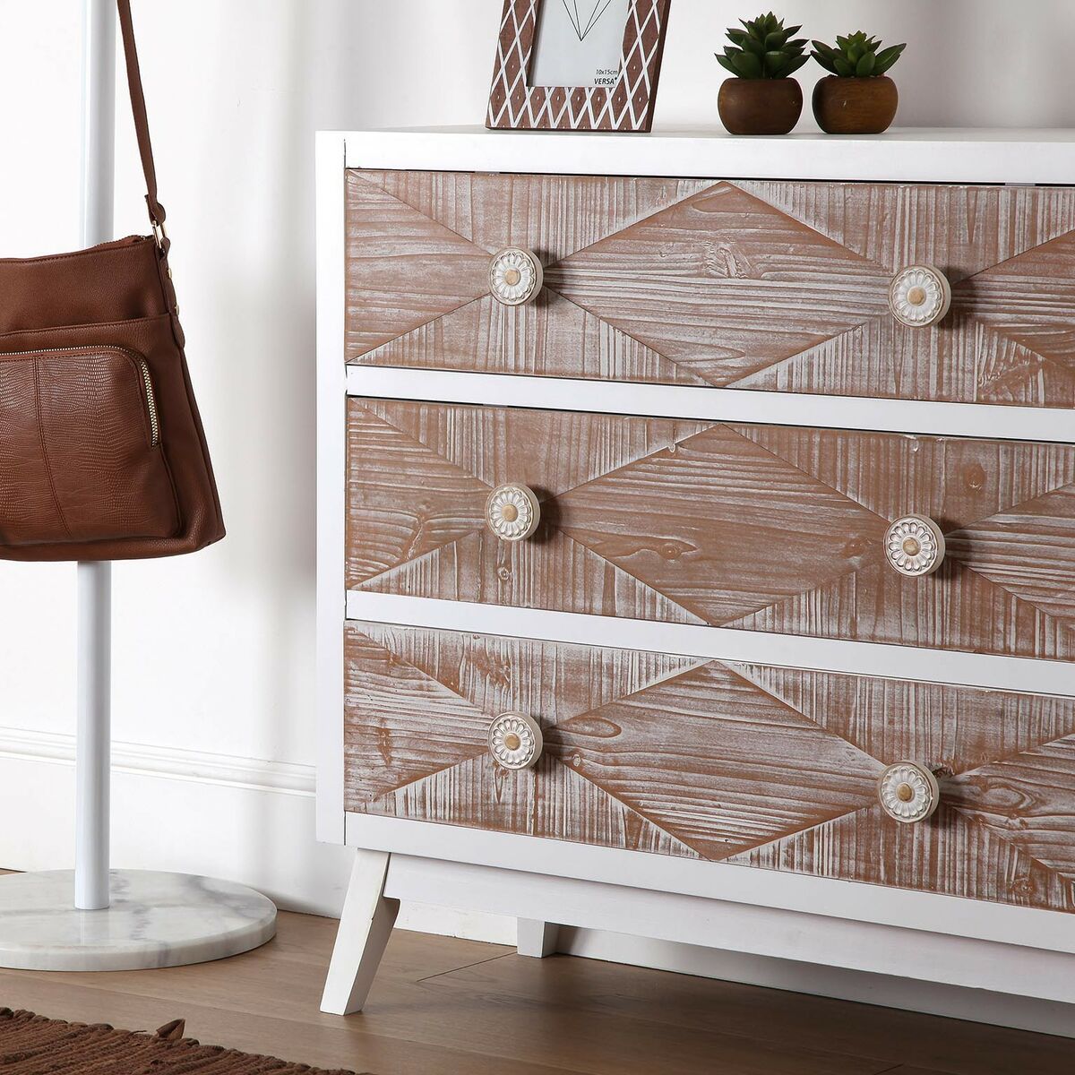 Kommod Versa Sira furuträ Trä MDF 34 x 76 x 80 cm - 2
