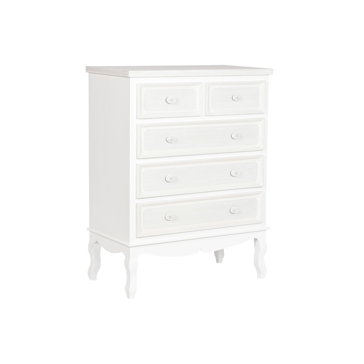 Kommod Home ESPRIT Vit Beige Trä Trä MDF Romantisk 80 x 42 x 105 cm