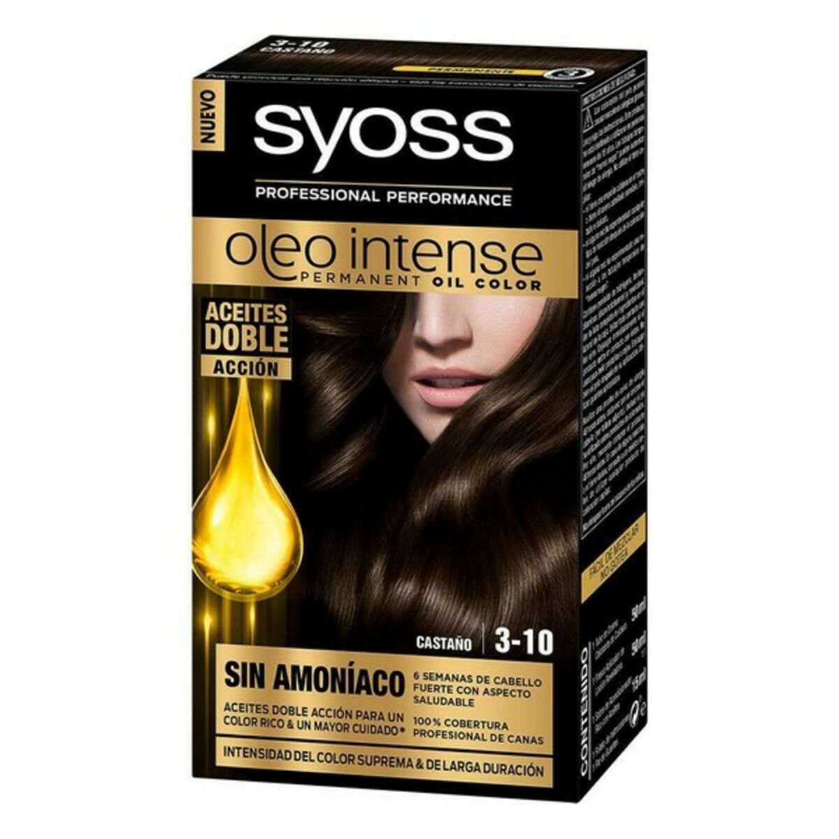 Permanent färg Syoss Olio Intense Kastanjebrun Nº 3,10 Platinablont Nº 3.10-Castano