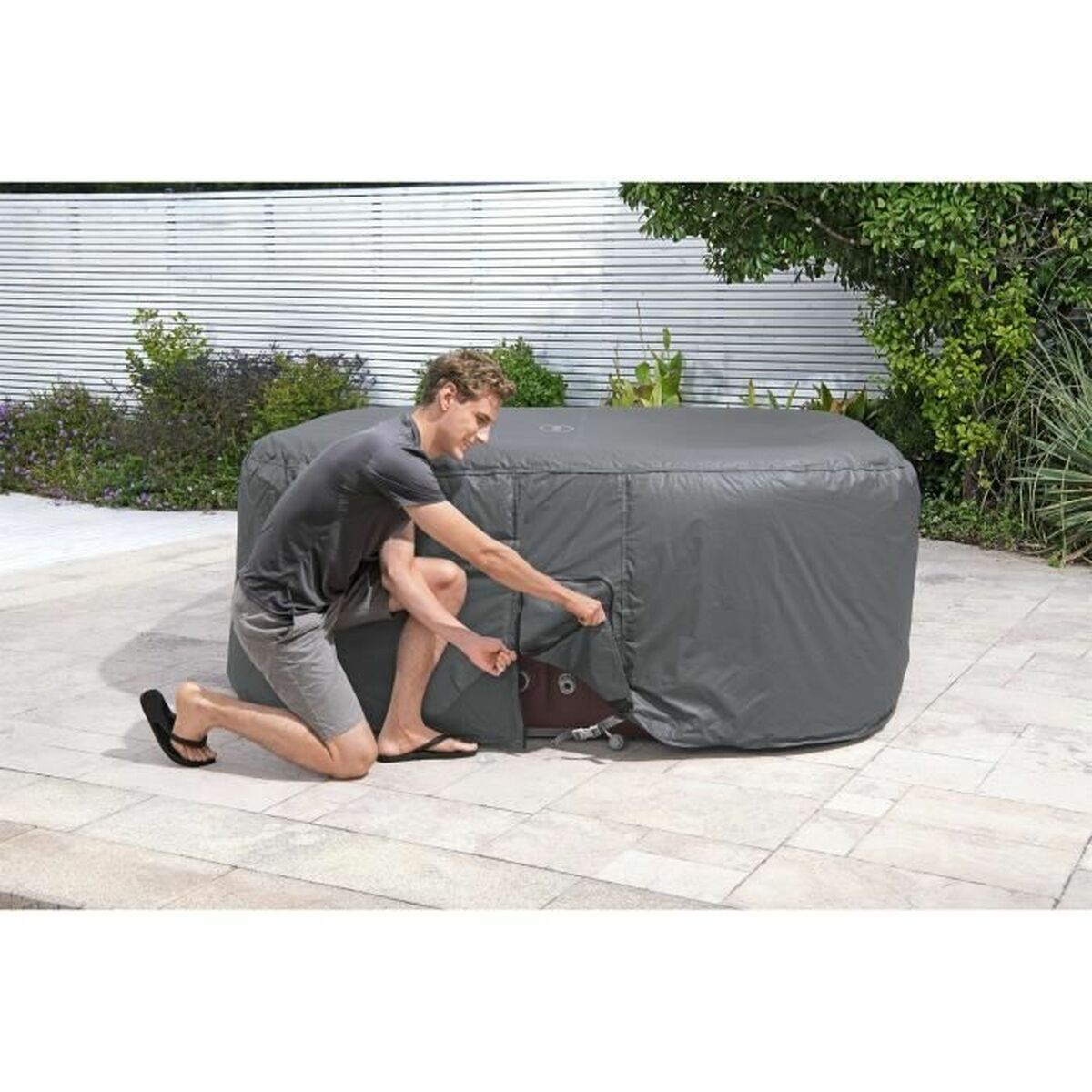 Pool Cover Bestway Lay Z Spa 201 x 80 cm Grå - 2