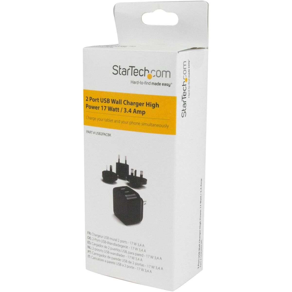 Väggladdare Startech USB2PACBK            Svart - 6