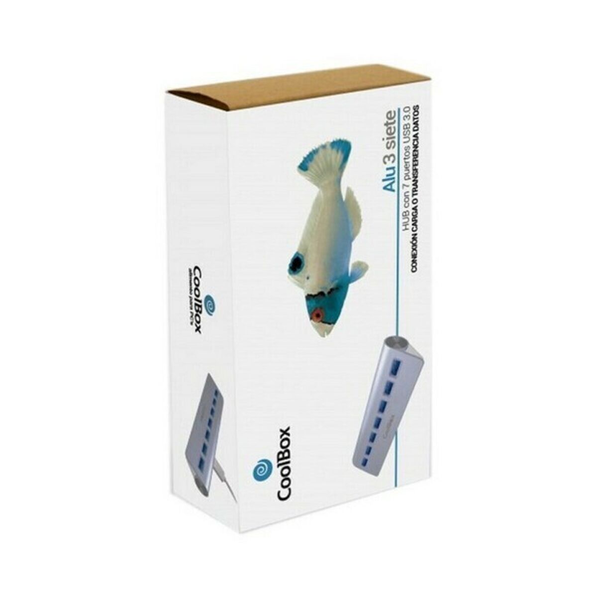 USB-HUB CoolBox COO-HU7ALU3 Silvrig - 3