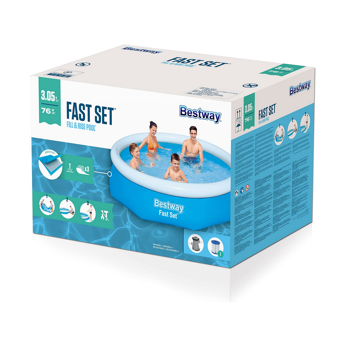Upplåsbar bassäng Bestway 57270 ø 305 x 76 cm - 6