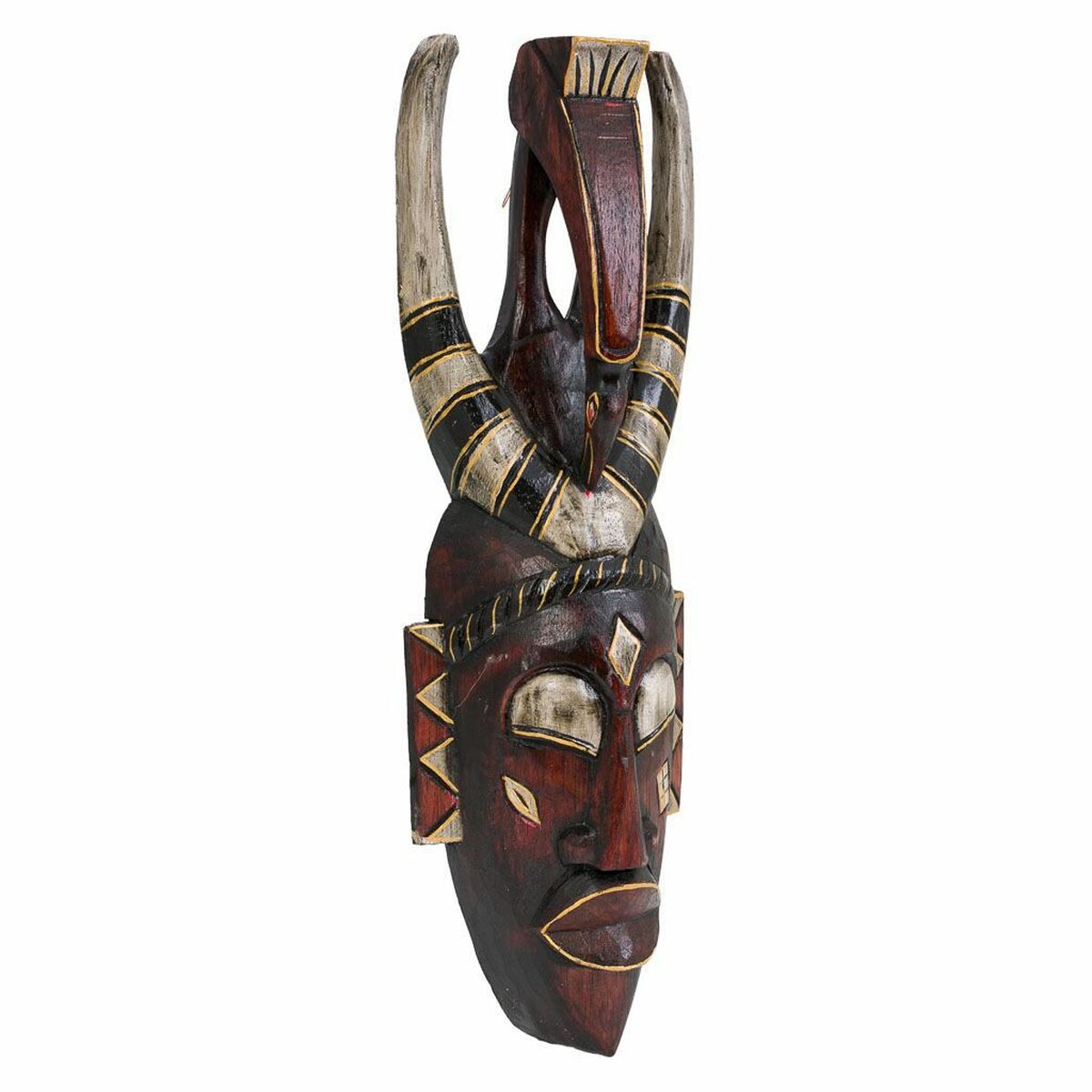 Prydnadsfigur Alexandra House Living Svart Trä Mask 6 x 50 x 16 cm
