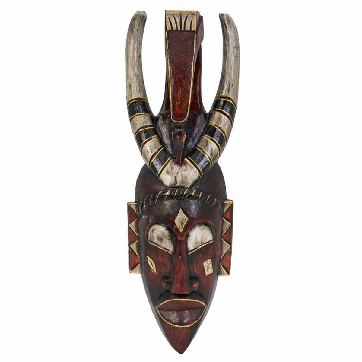 Prydnadsfigur Alexandra House Living Svart Trä Mask 6 x 50 x 16 cm - 4