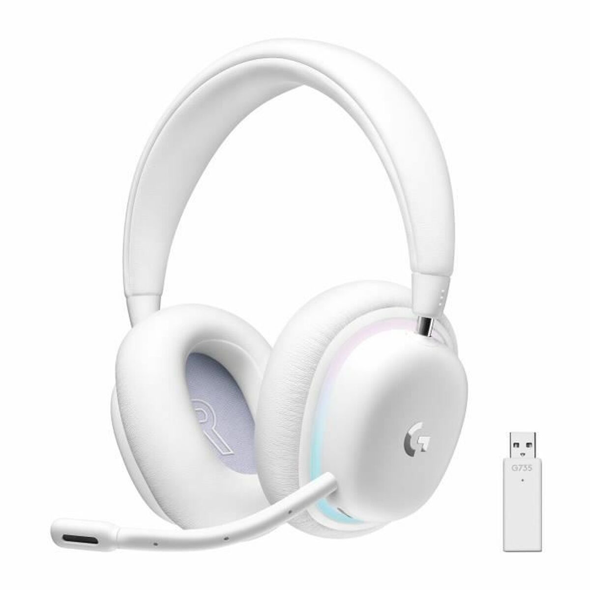Hörlurar med Mikrofon Logitech G735 Vit Blå/Vit