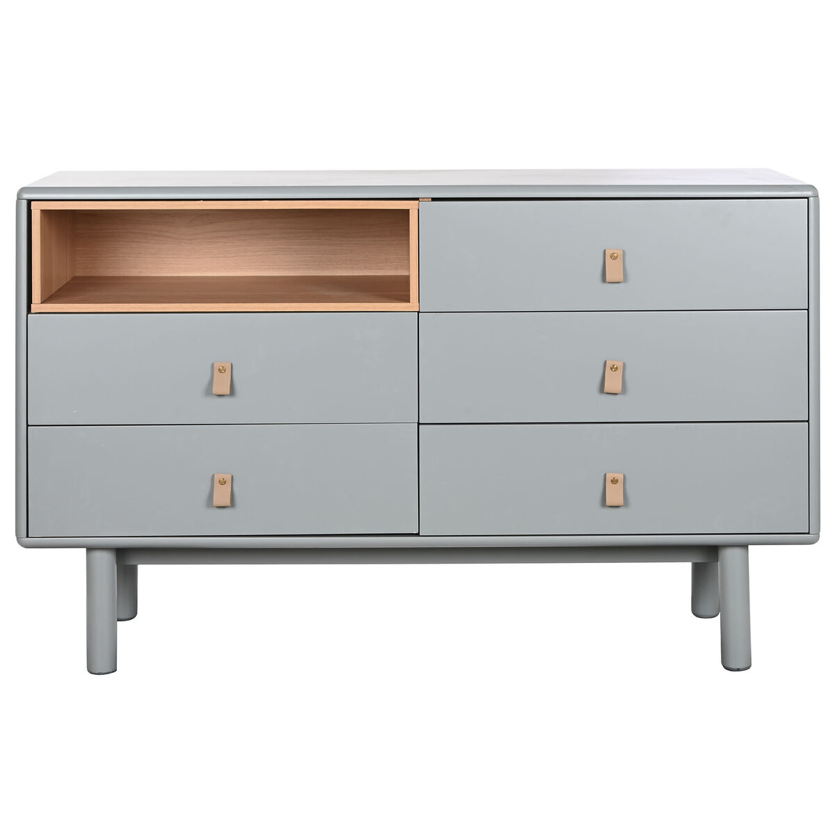Kommod Home ESPRIT Blå Grå Naturell polypropen Trä MDF 120 x 40 x 75 cm - 8