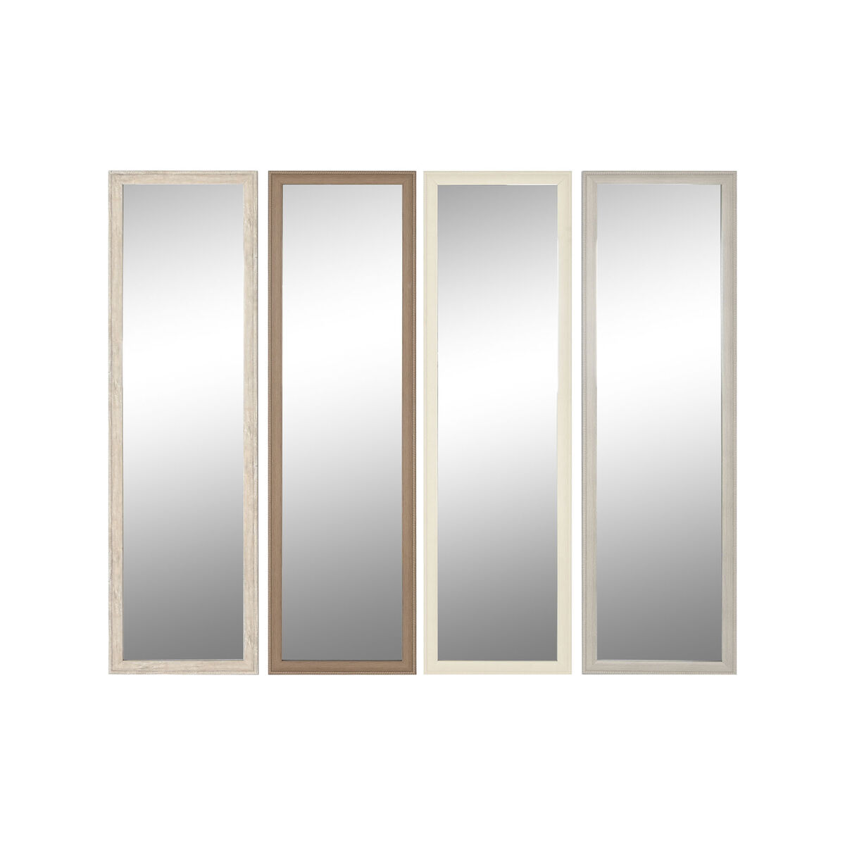 Väggspegel Home ESPRIT Vit Brun Beige Grå Glas polystyren 36 x 2 x 125 cm (4 antal)