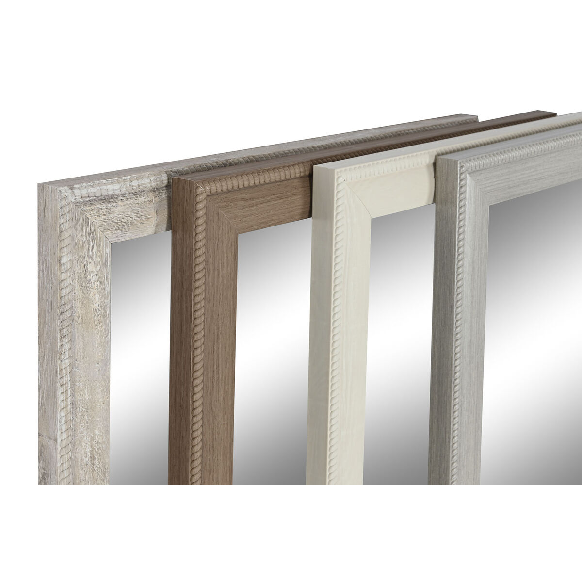Väggspegel Home ESPRIT Vit Brun Beige Grå Glas polystyren 36 x 2 x 125 cm (4 antal) - 5