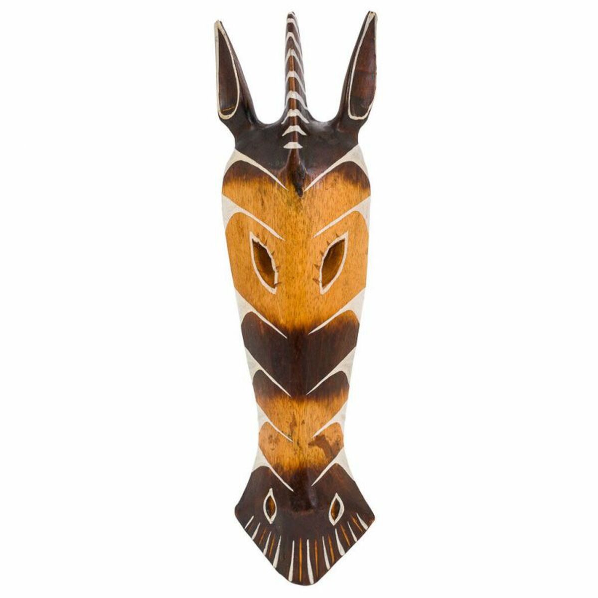 Mask Alexandra House Living Vit Brun Trä Mask 4 x 50 x 12 cm - 3