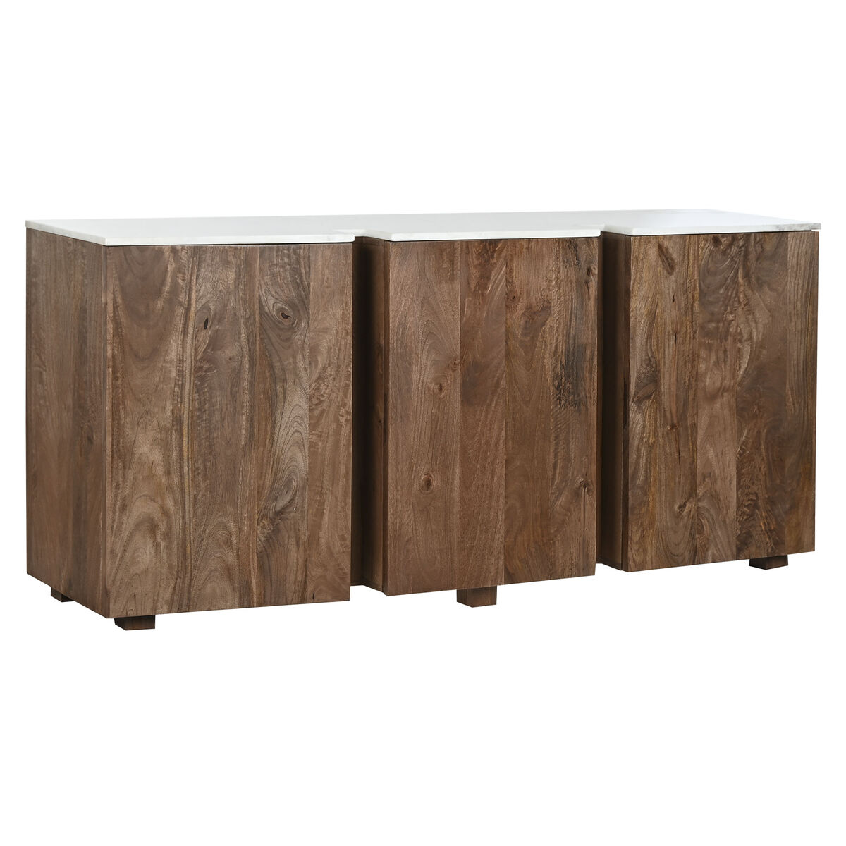 Skänk Home ESPRIT Vit Brun Marmor Mangoträ 162,5 x 47 x 76 cm