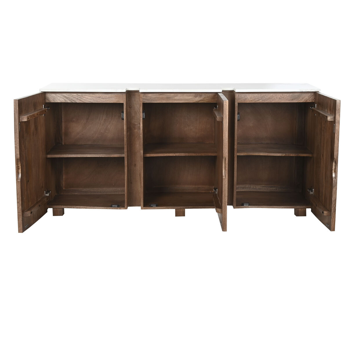 Skänk Home ESPRIT Vit Brun Marmor Mangoträ 162,5 x 47 x 76 cm - 4