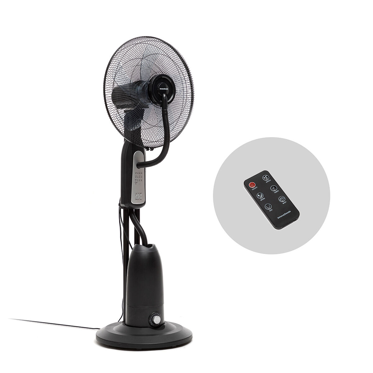 Golvfläkt med fjärrkontroll InnovaGoods Mistinn Svart 90 W 2,8 L - 8