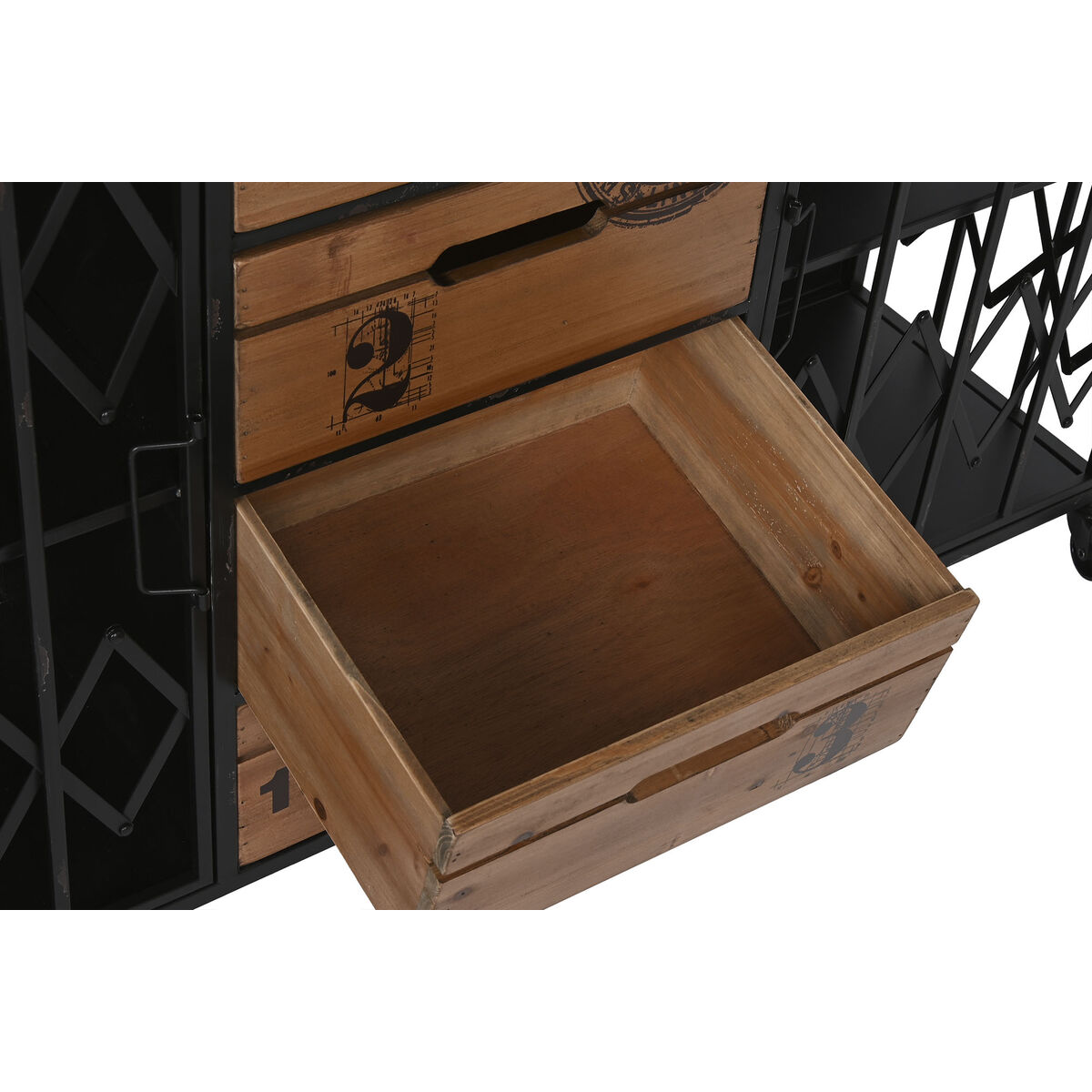 Byrå Home ESPRIT Brun Svart Metall Gran Loft 122,5 x 32,5 x 74 cm - 6