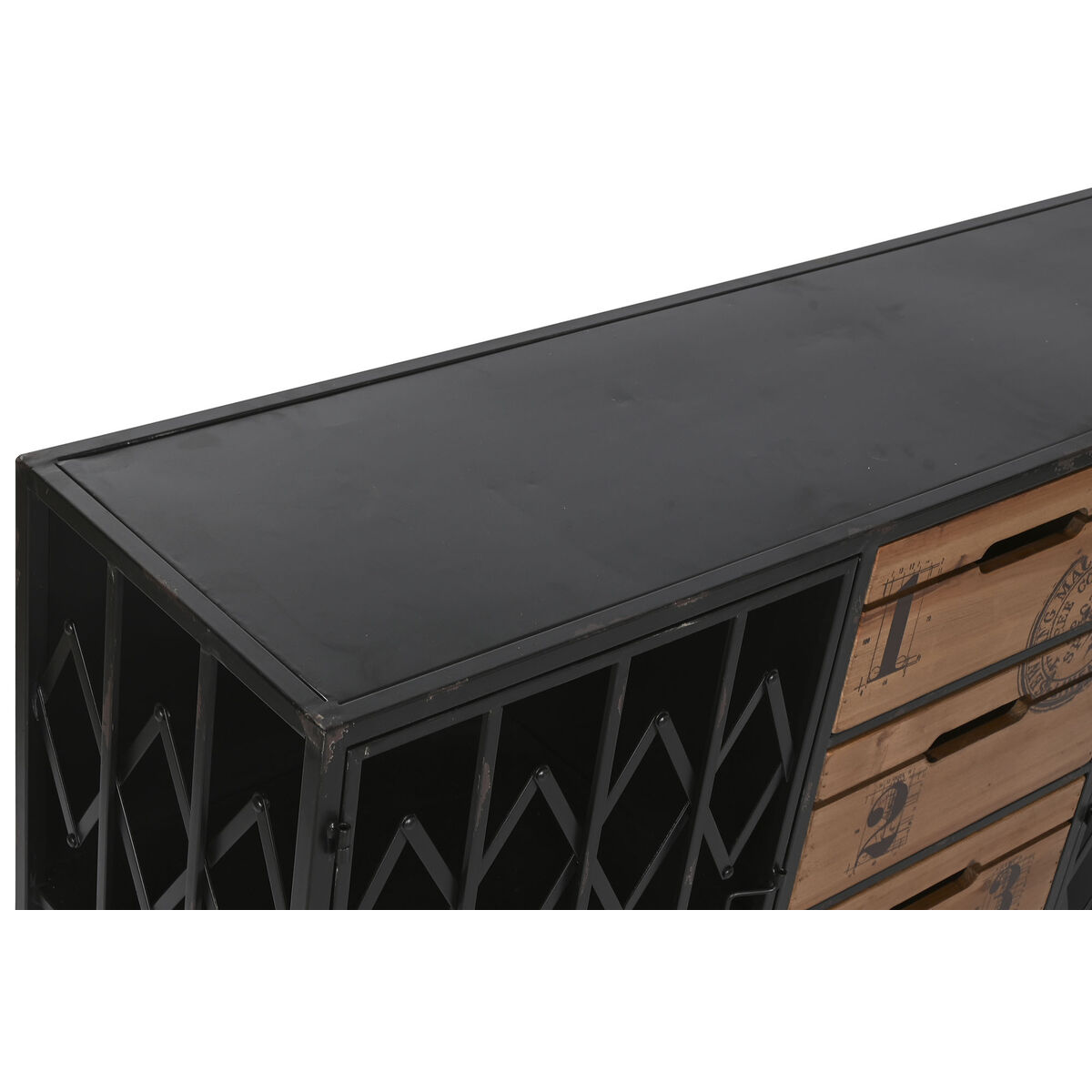 Byrå Home ESPRIT Brun Svart Metall Gran Loft 122,5 x 32,5 x 74 cm - 2