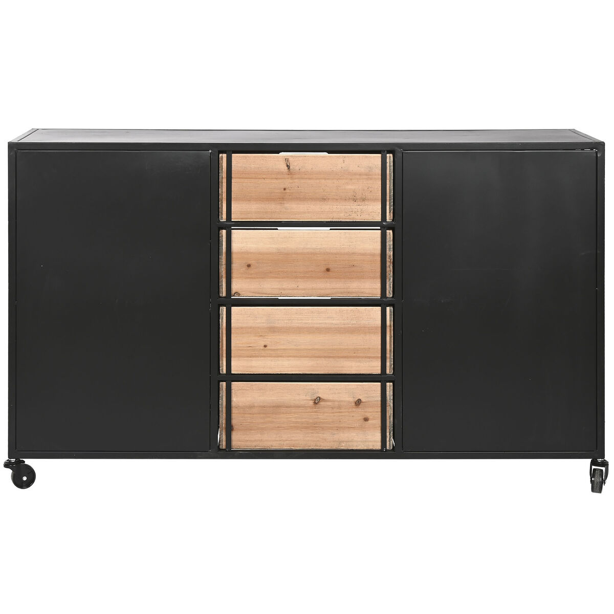 Byrå Home ESPRIT Brun Svart Metall Gran Loft 122,5 x 32,5 x 74 cm - 5