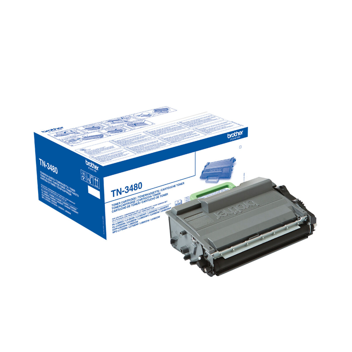 Original Toner Brother TN3480 Svart - 2