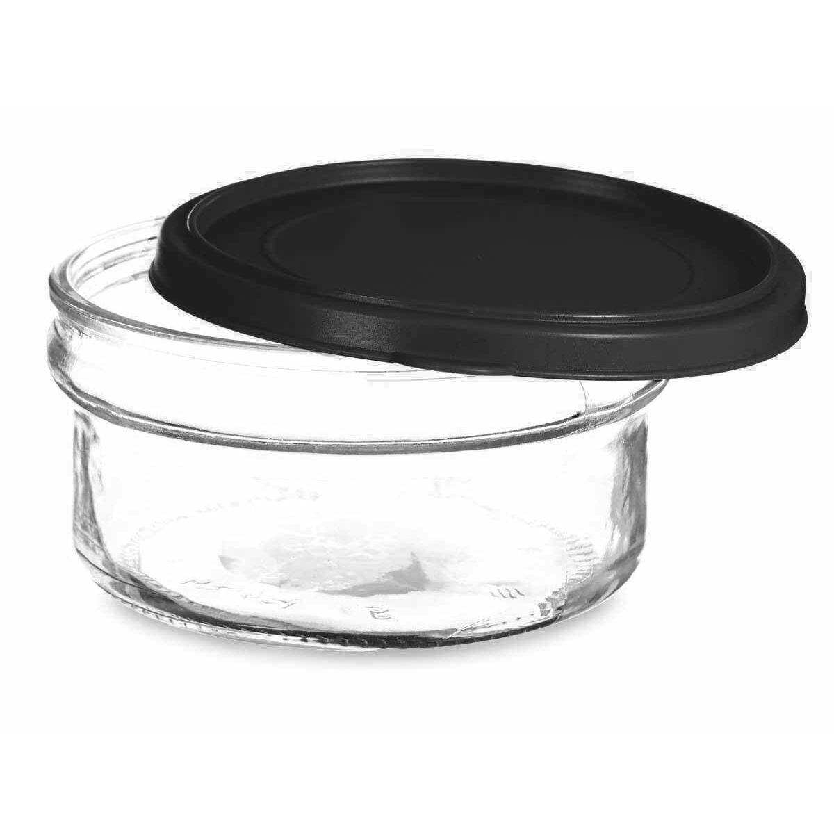 Rund matlåda med lock Vivalto 249-2 Svart Transparent Glas Plast 415 ml 12 x 6 x 12 cm (24 antal) - 5