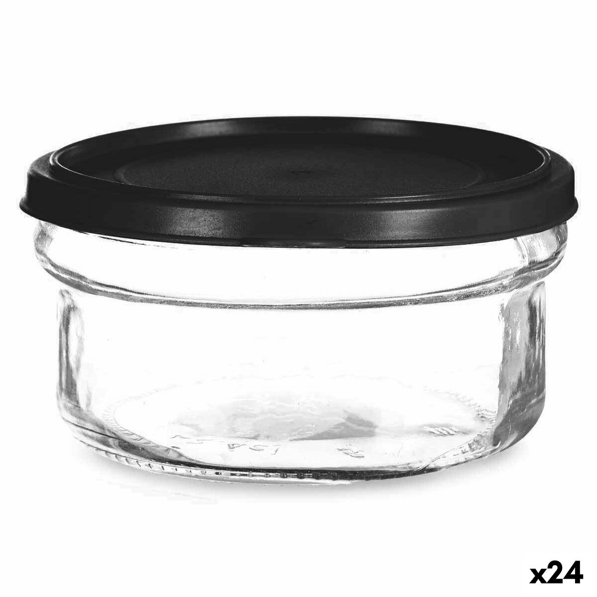 Rund matlåda med lock Vivalto 249-2 Svart Transparent Glas Plast 415 ml 12 x 6 x 12 cm (24 antal)