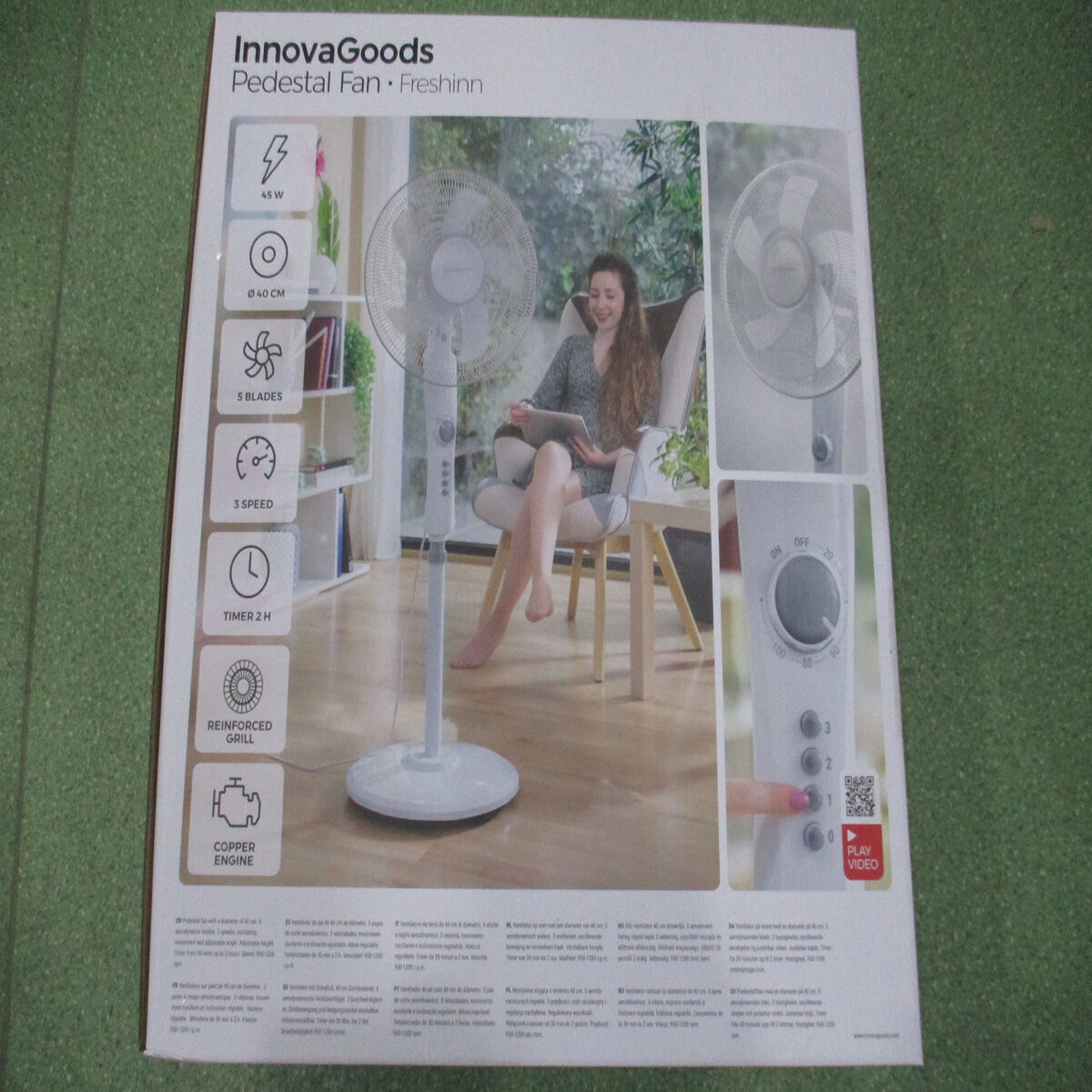 Stående Fläkt InnovaGoods Freshinn Vit 45 W - 26