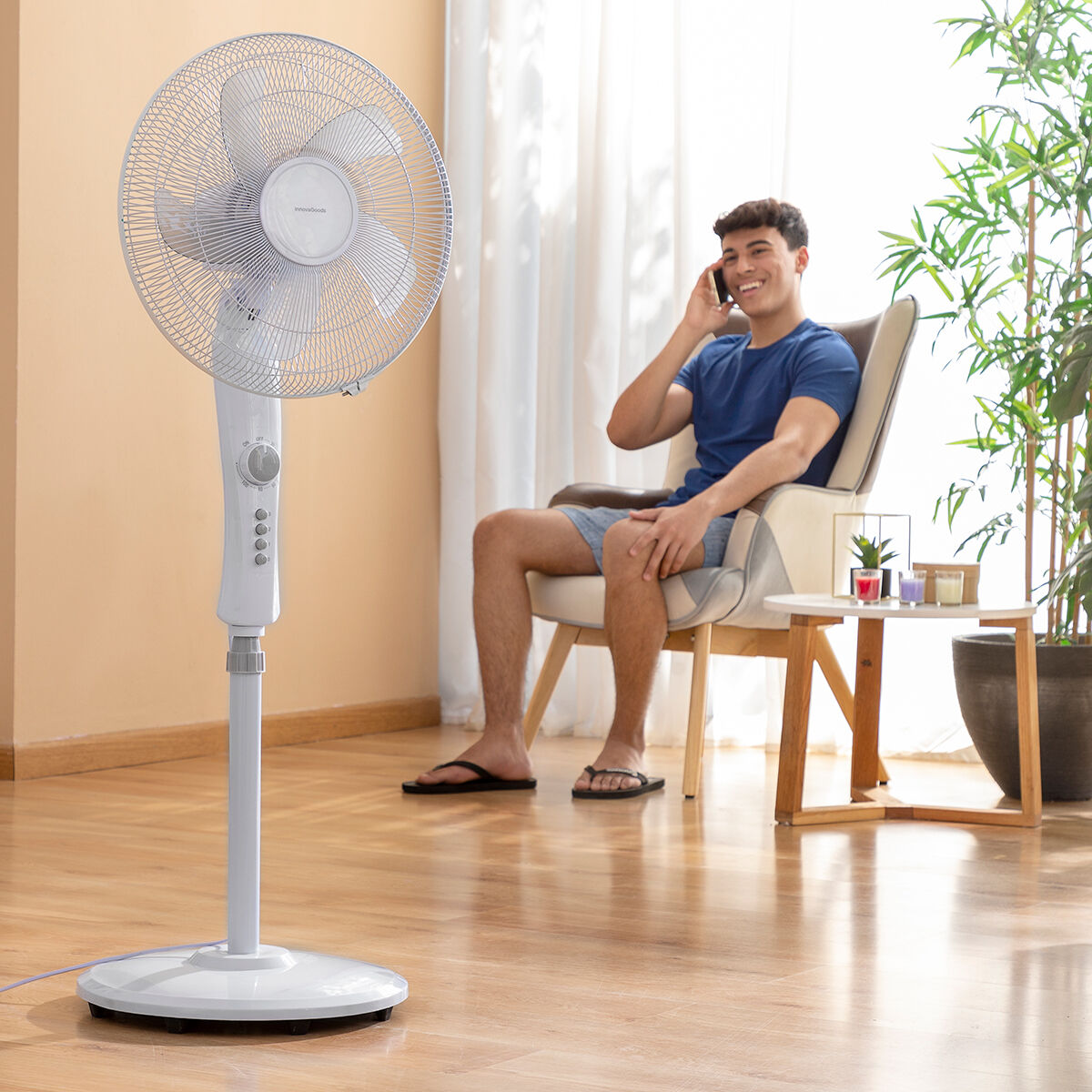 Stående Fläkt InnovaGoods Freshinn Vit 45 W - 11