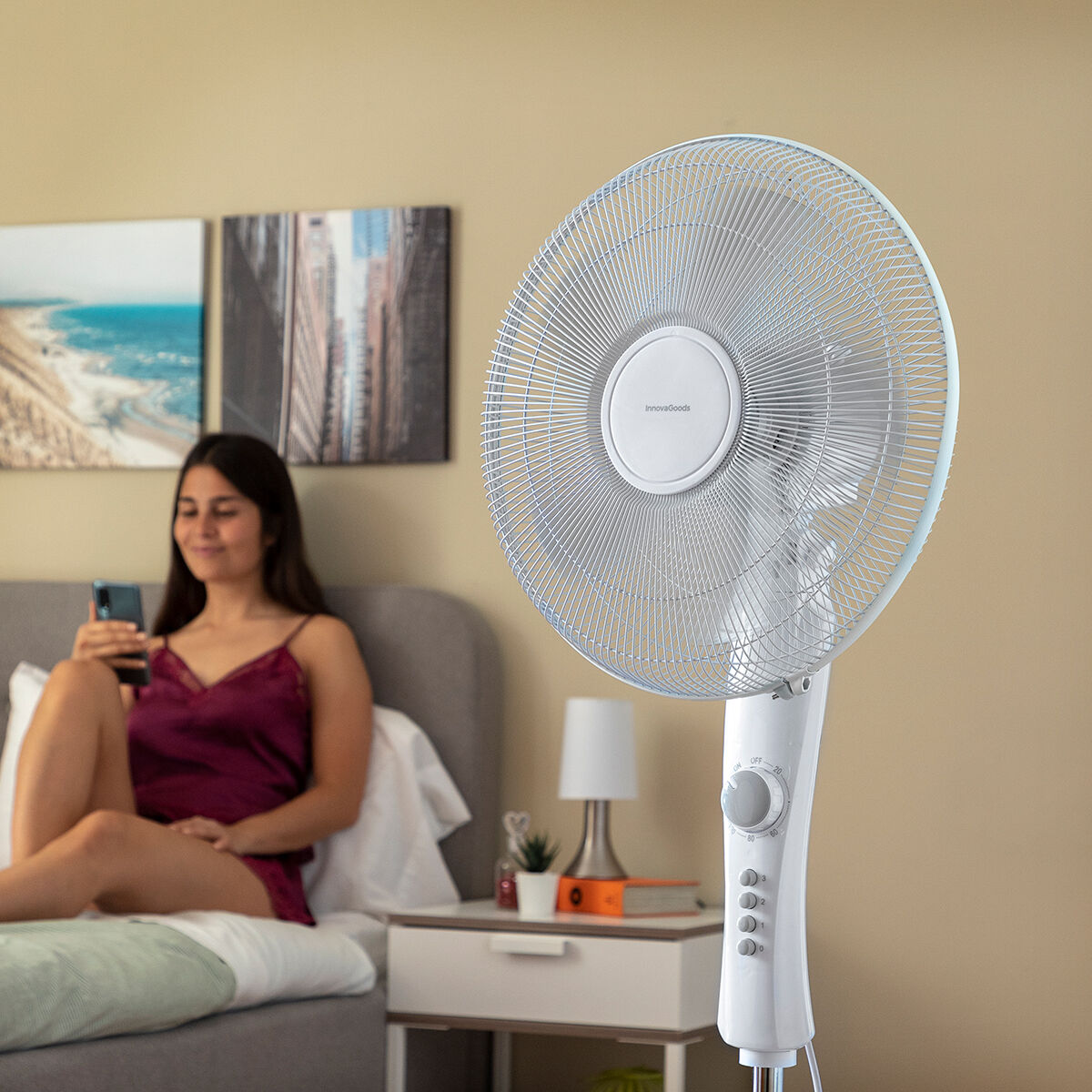 Stående Fläkt InnovaGoods Freshinn Vit 45 W - 20