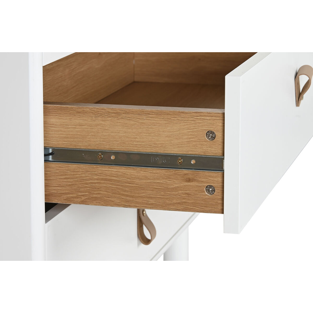 Byrå Home ESPRIT Vit Naturell polypropen Trä MDF 80 x 40 x 117 cm - 2
