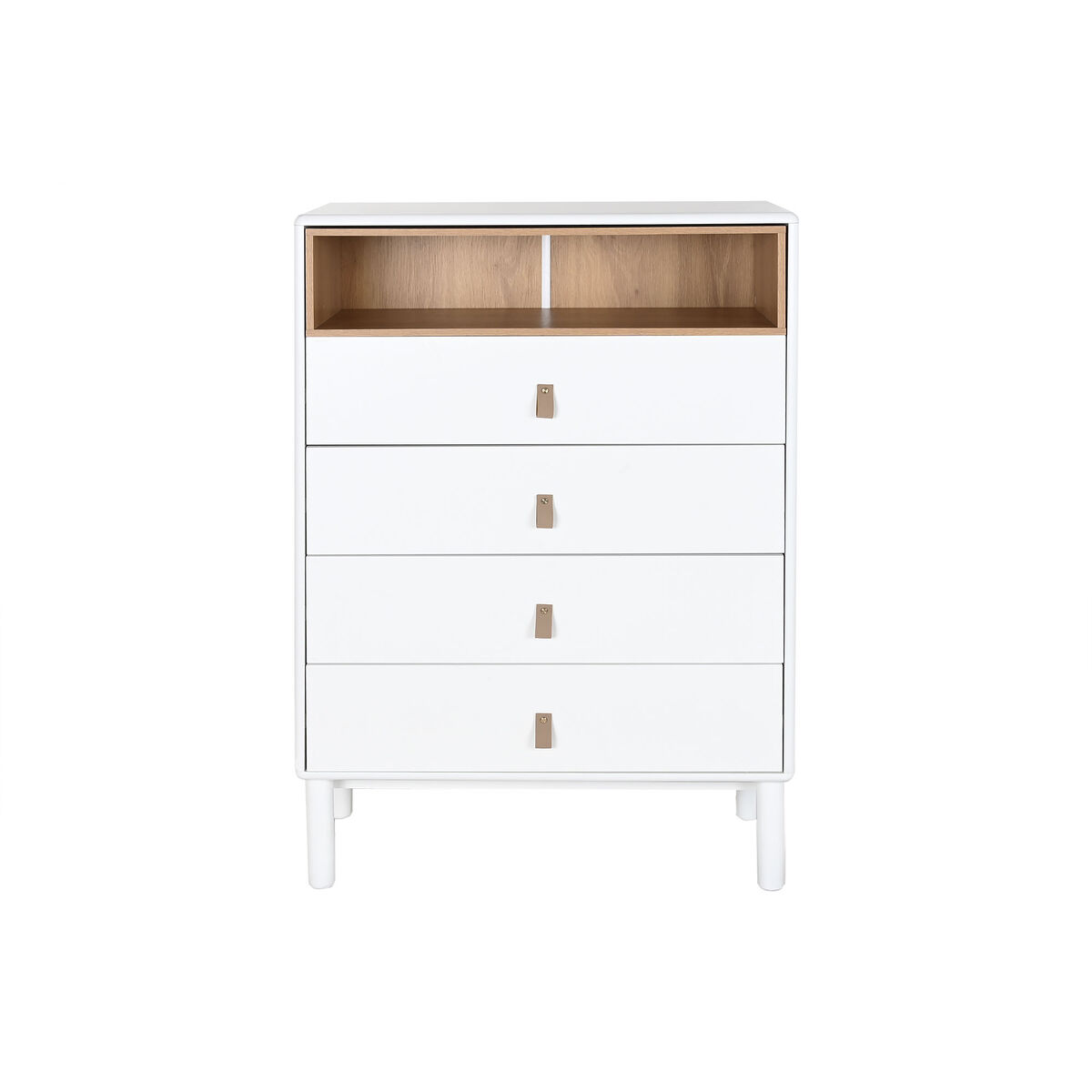 Byrå Home ESPRIT Vit Naturell polypropen Trä MDF 80 x 40 x 117 cm - 8