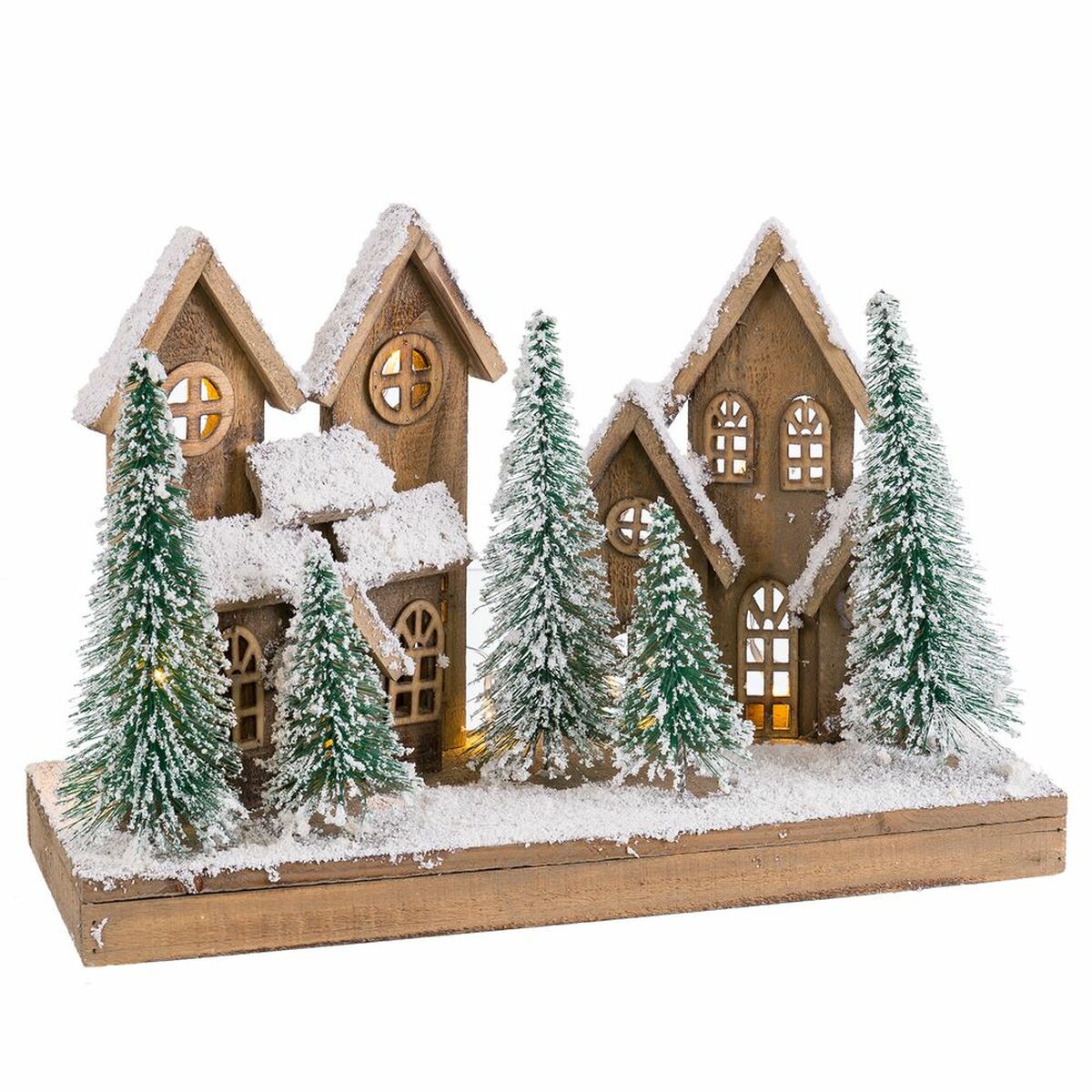 Julgranskula Vit Grön Naturell Trä Plast Stad 45 x 18 x 30 cm - 2