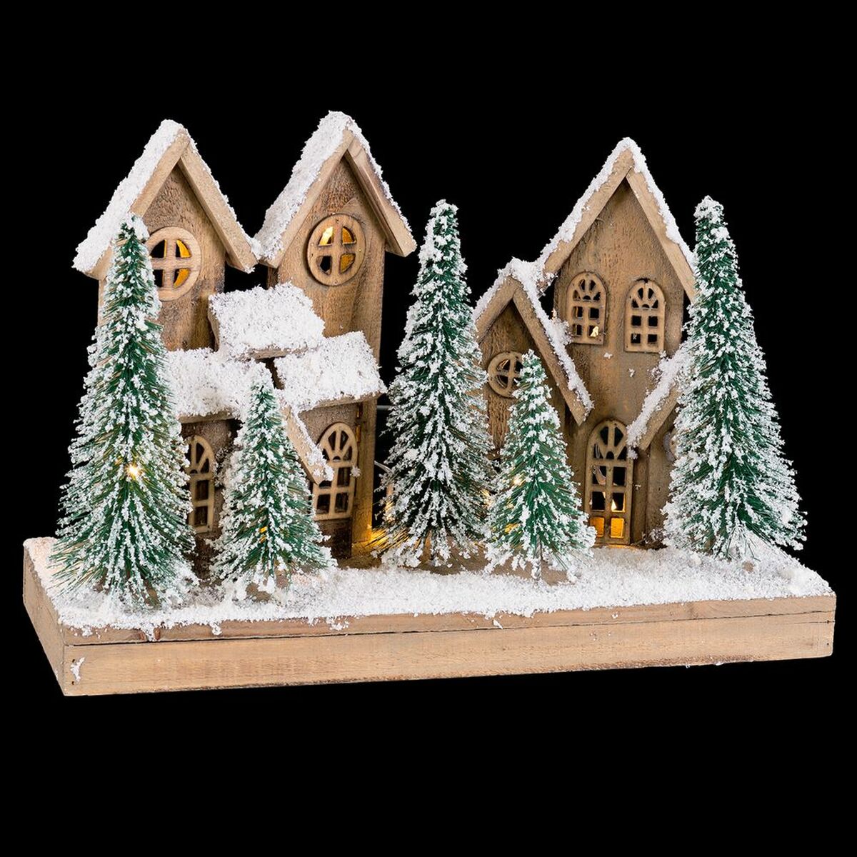 Julgranskula Vit Grön Naturell Trä Plast Stad 45 x 18 x 30 cm - 3