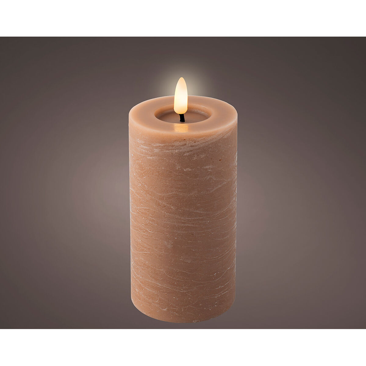 LED Ljus Lumineo Brun Ø 7 x 15 cm Eldslågeeffekt (AAA) - 2