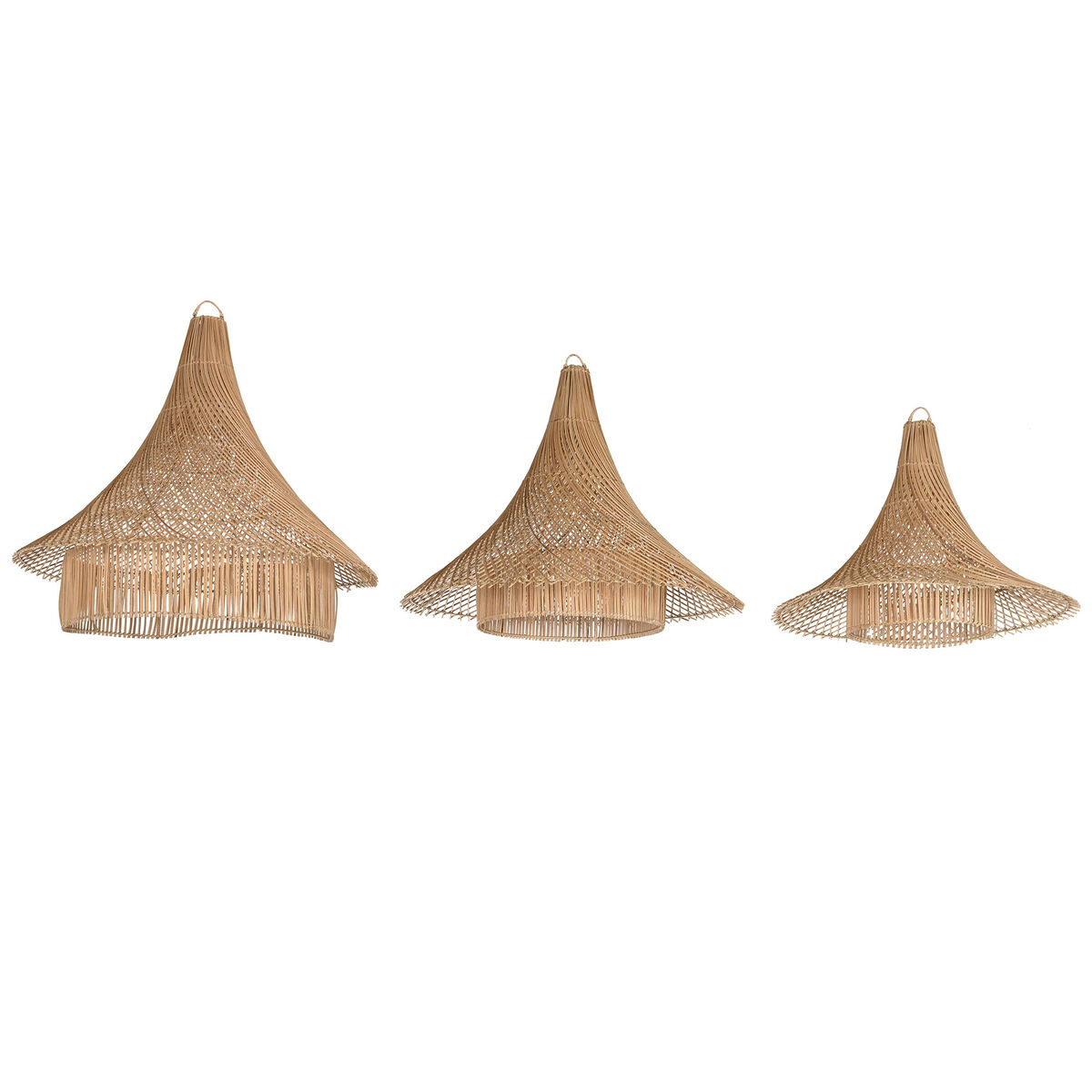 Lampskärm Home ESPRIT Naturell 80 x 80 x 75 cm (3 Delar)