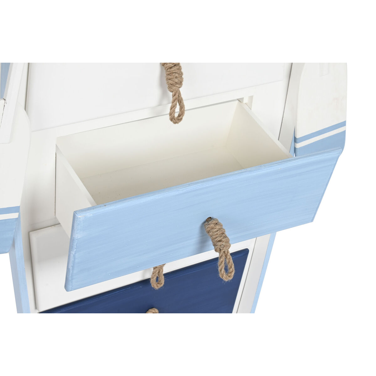 Bokhylla DKD Home Decor 76 x 29 x 133 cm Gran Snöre Vit Himmelsblå Marinblå Trä MDF - 3
