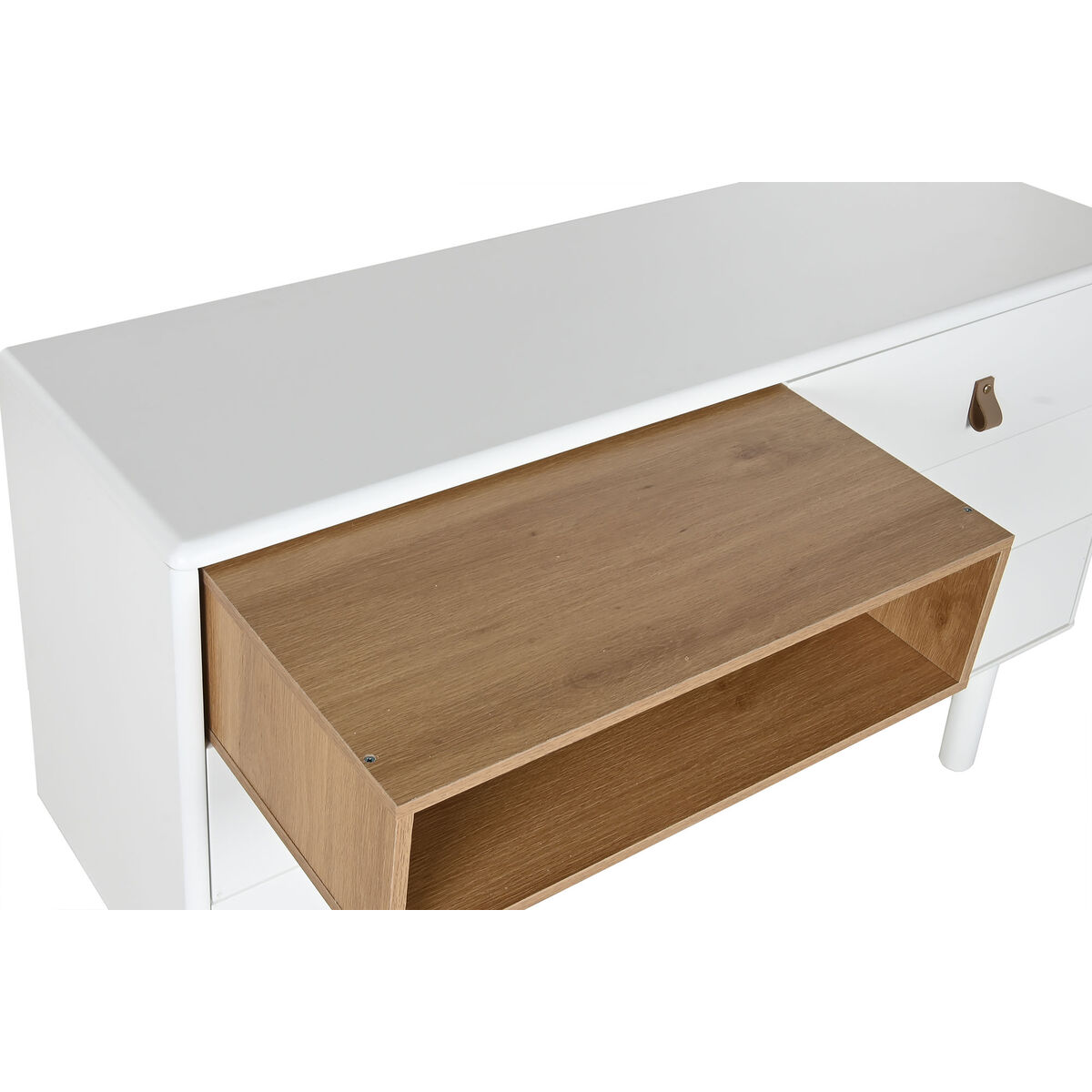 Kommod Home ESPRIT Vit Naturell polypropen Trä MDF 120 x 40 x 75 cm - 5