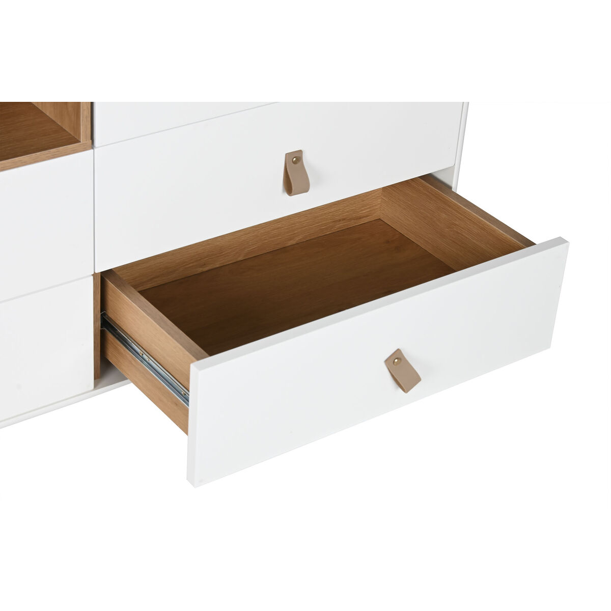 Kommod Home ESPRIT Vit Naturell polypropen Trä MDF 120 x 40 x 75 cm - 3