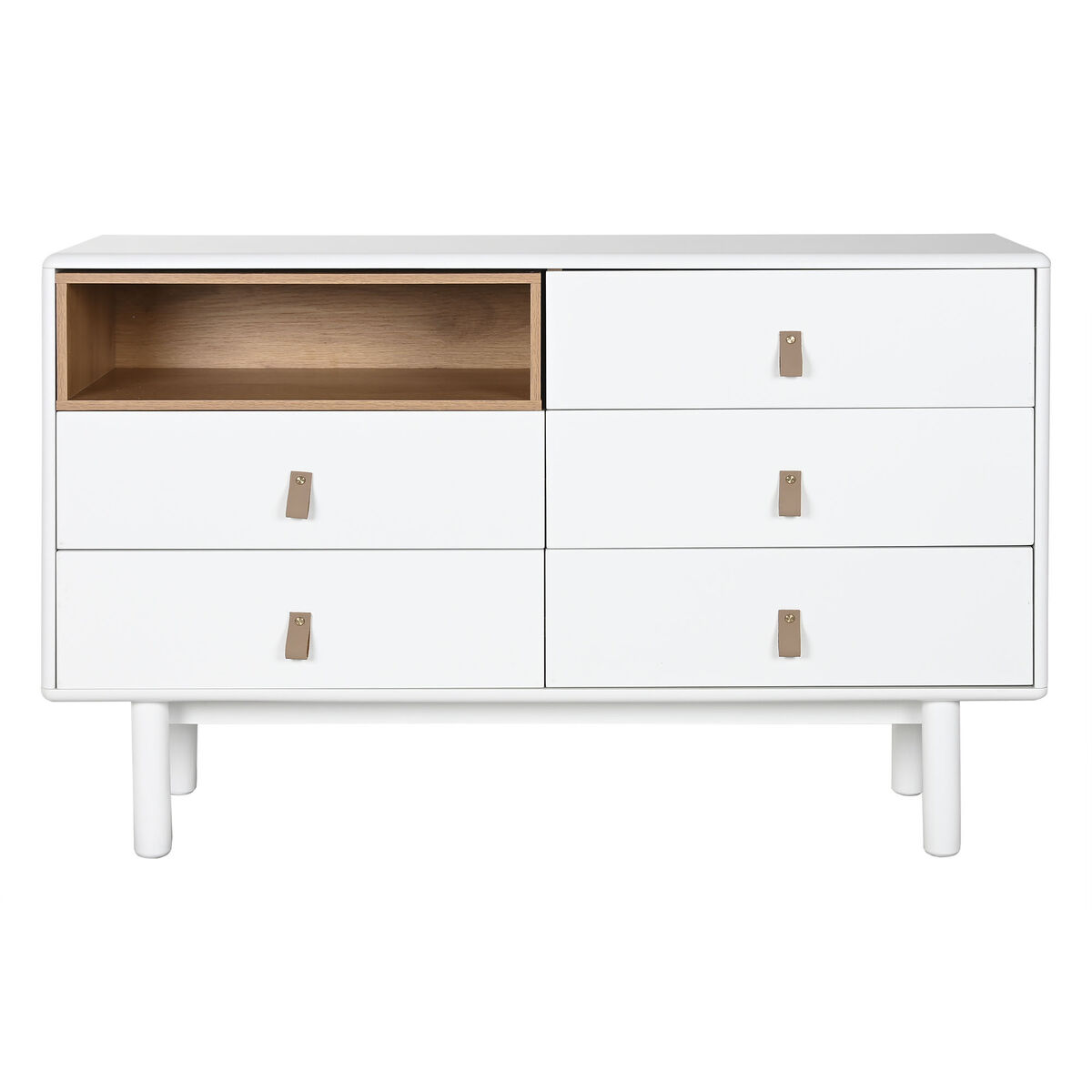 Kommod Home ESPRIT Vit Naturell polypropen Trä MDF 120 x 40 x 75 cm - 8