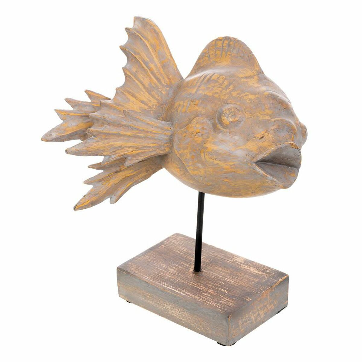 Prydnadsfigur Alexandra House Living Grå Mörkbrun Fisk 31 x 24 x 30 cm