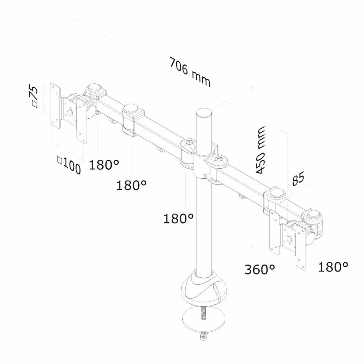 Bordfäste för Skärm Neomounts Svart 27" - 3