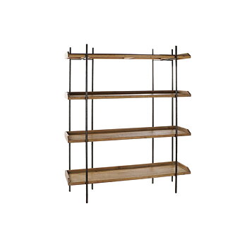 Bokhylla Home ESPRIT Brun Svart Trä Metall 150 x 40 x 181 cm