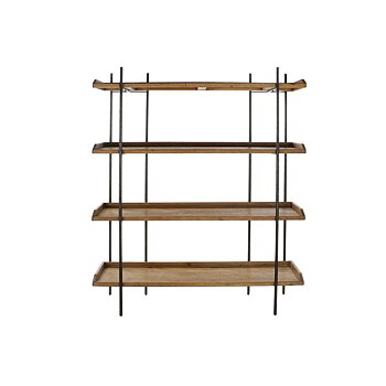 Bokhylla Home ESPRIT Brun Svart Trä Metall 150 x 40 x 181 cm