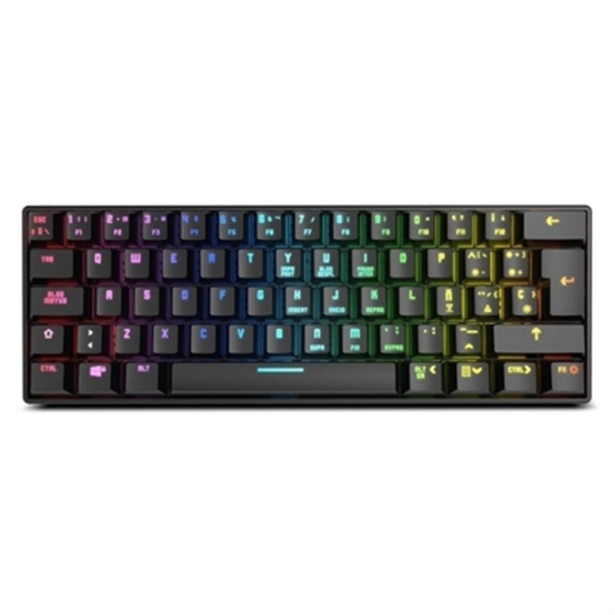 Gaming Tangentbord/ OR: Speltangentbord Krom Kluster Svart Qwerty Spanska