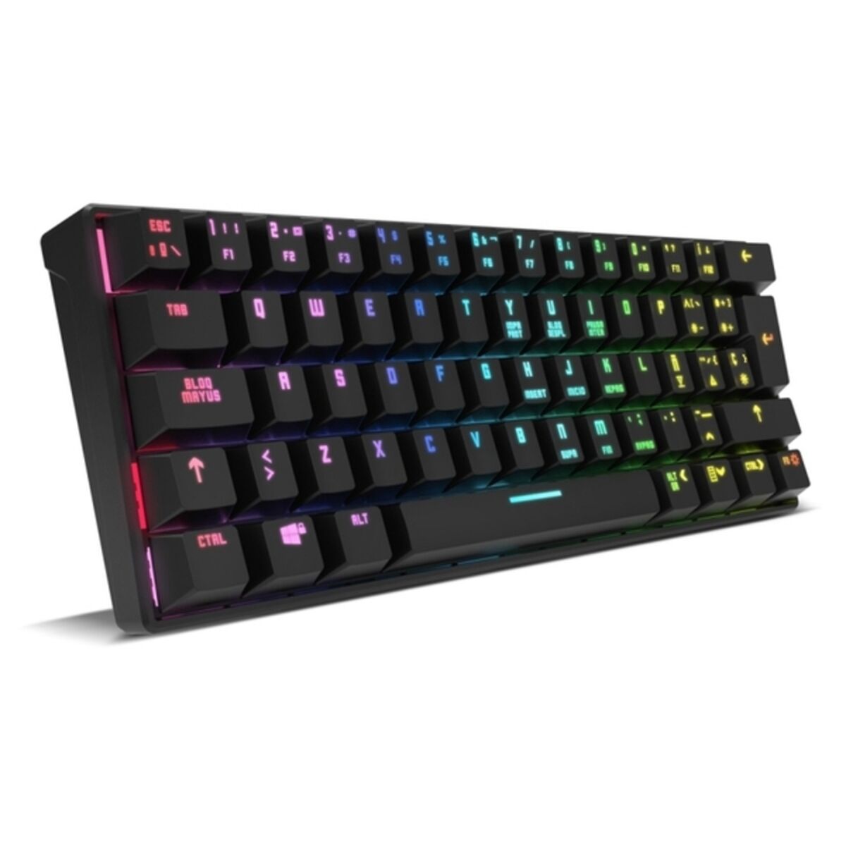 Gaming Tangentbord/ OR: Speltangentbord Krom Kluster Svart Qwerty Spanska - 3