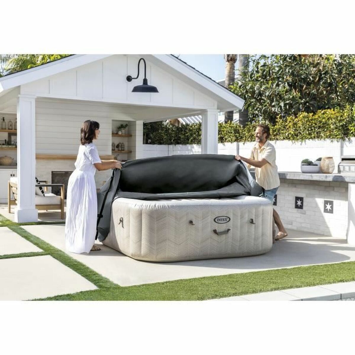 Pool Cover Intex Grå 1,93 x 1,93 x 0,71 m (6 antal) - 2