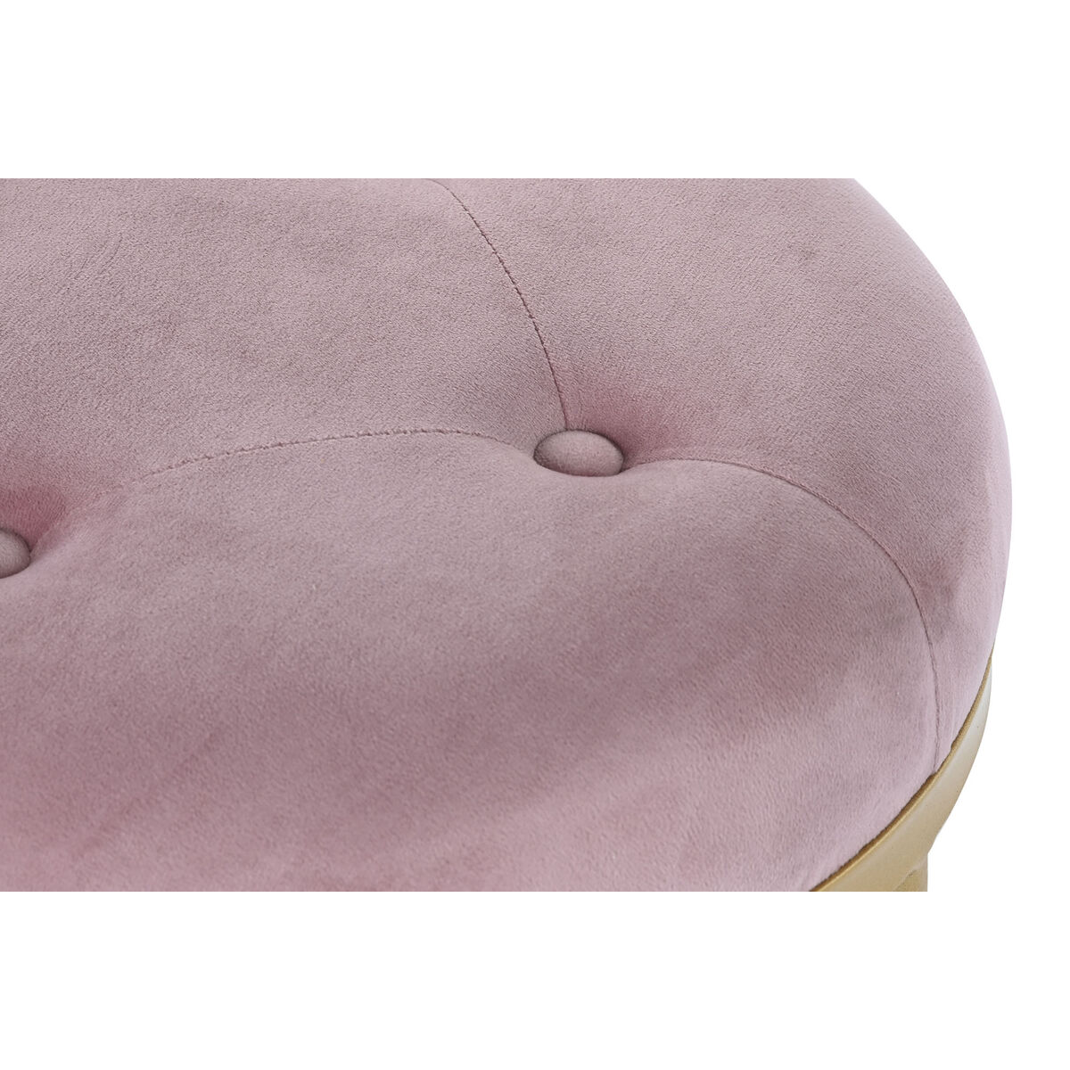 Sittpall DKD Home Decor 100 x 35 x 40 cm Rosa Gyllene Metall - 3