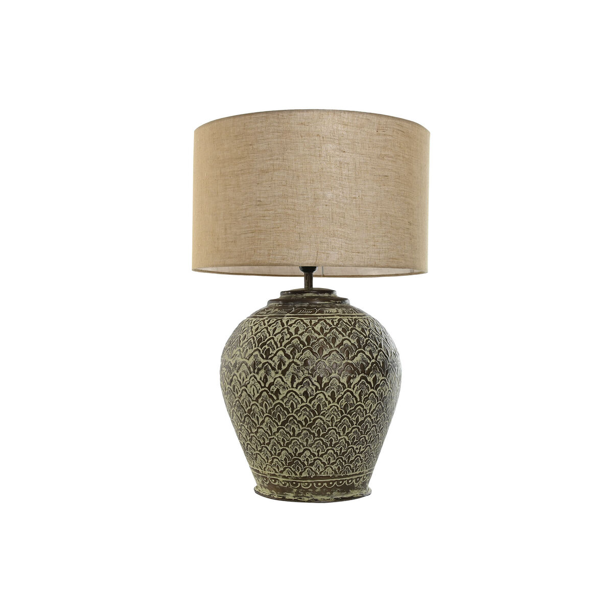 Bordslampa Home ESPRIT Beige Koppar Aluminium 50 W 220 V 42 x 42 x 62 cm