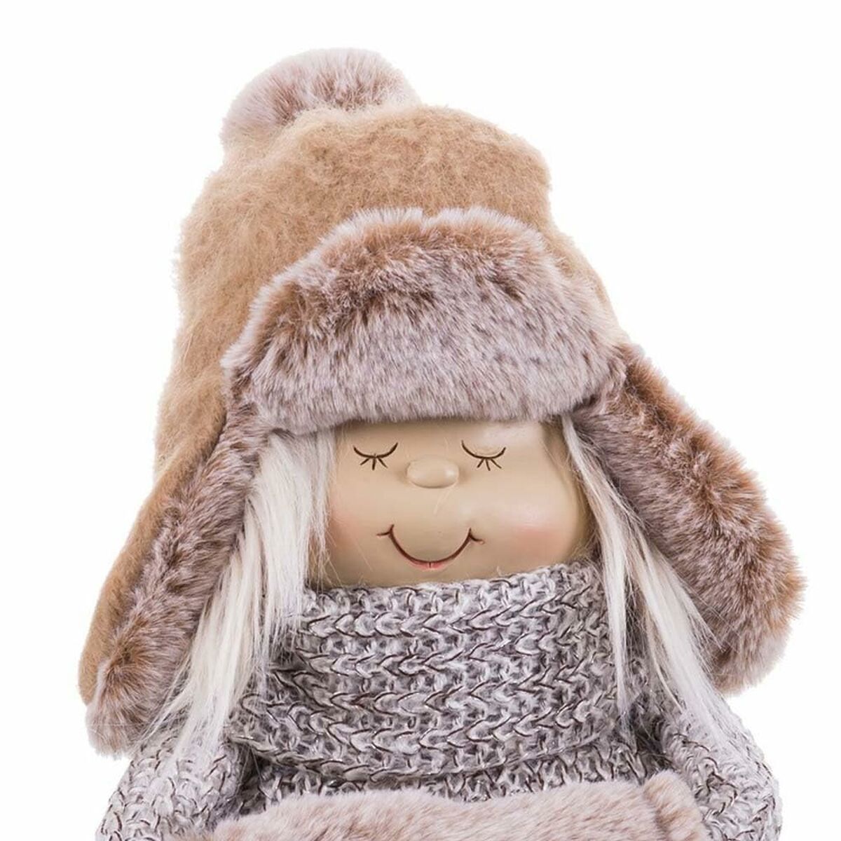 Julgranskula Beige Polyresin Tyg Barn 16 x 13 x 21 cm - 5