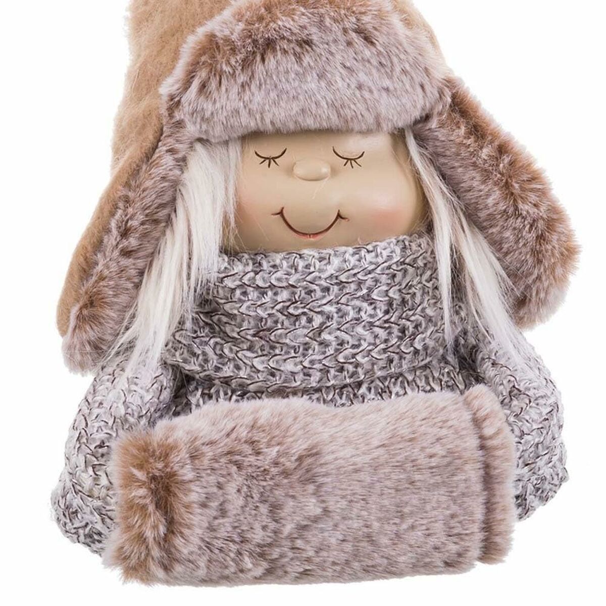 Julgranskula Beige Polyresin Tyg Barn 16 x 13 x 21 cm - 6