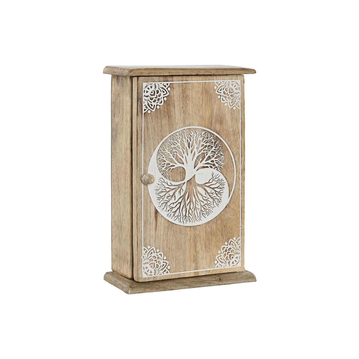Nyckelskåp Home ESPRIT Vit Naturell 18 x 7,5 x 28 cm
